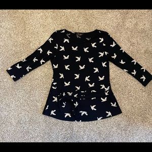 dark navy with birds Phase Eight brand